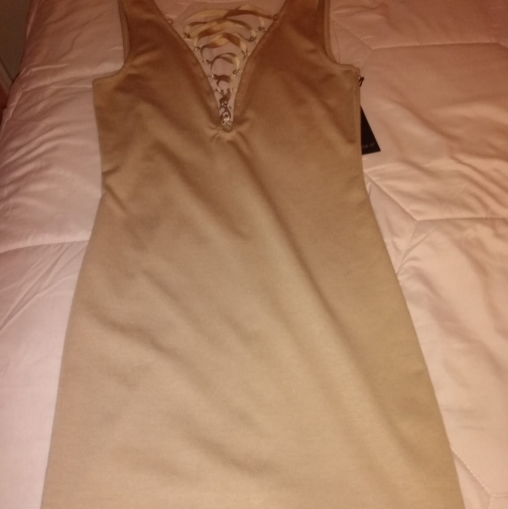 Open neck nude dress